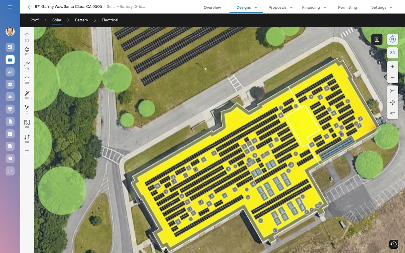 Solargraf commercial rooftop plan